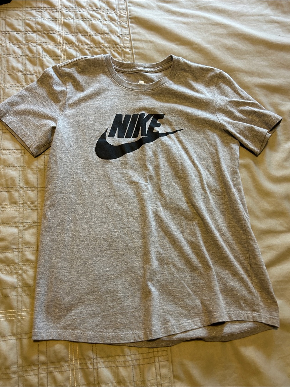 Nike Gray Tee with Black Swoosh Logo
